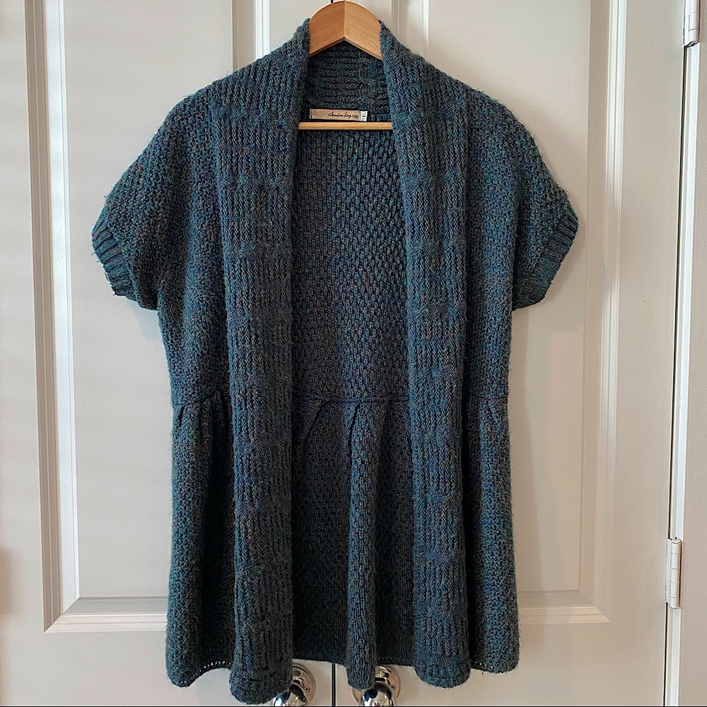 Multi-colored Short Sleeve Sweater